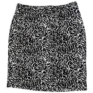 Ann‎ Taylor Loft silk blend brown & white pencil skirt 6P